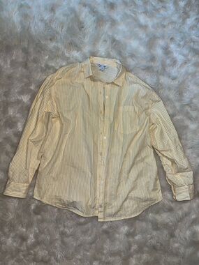 Old Navy Yellow Striped Button-Up Shirt